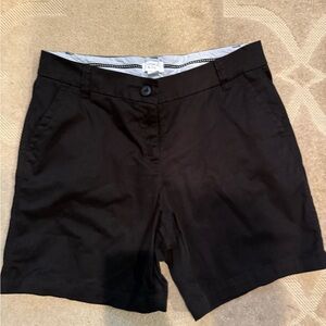 Crown & Ivy Black Bermuda Shorts Classic Cotton Twill